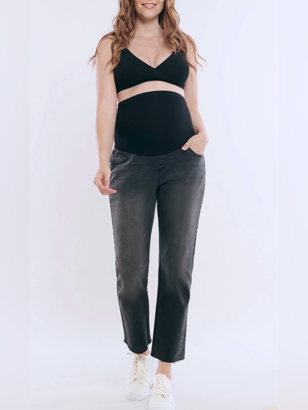 Motherhood Maternity Slim Straight Jeans Black Large NWT STITCH FIX
